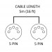 MIDI cable 5PIN-5PIN, 5m